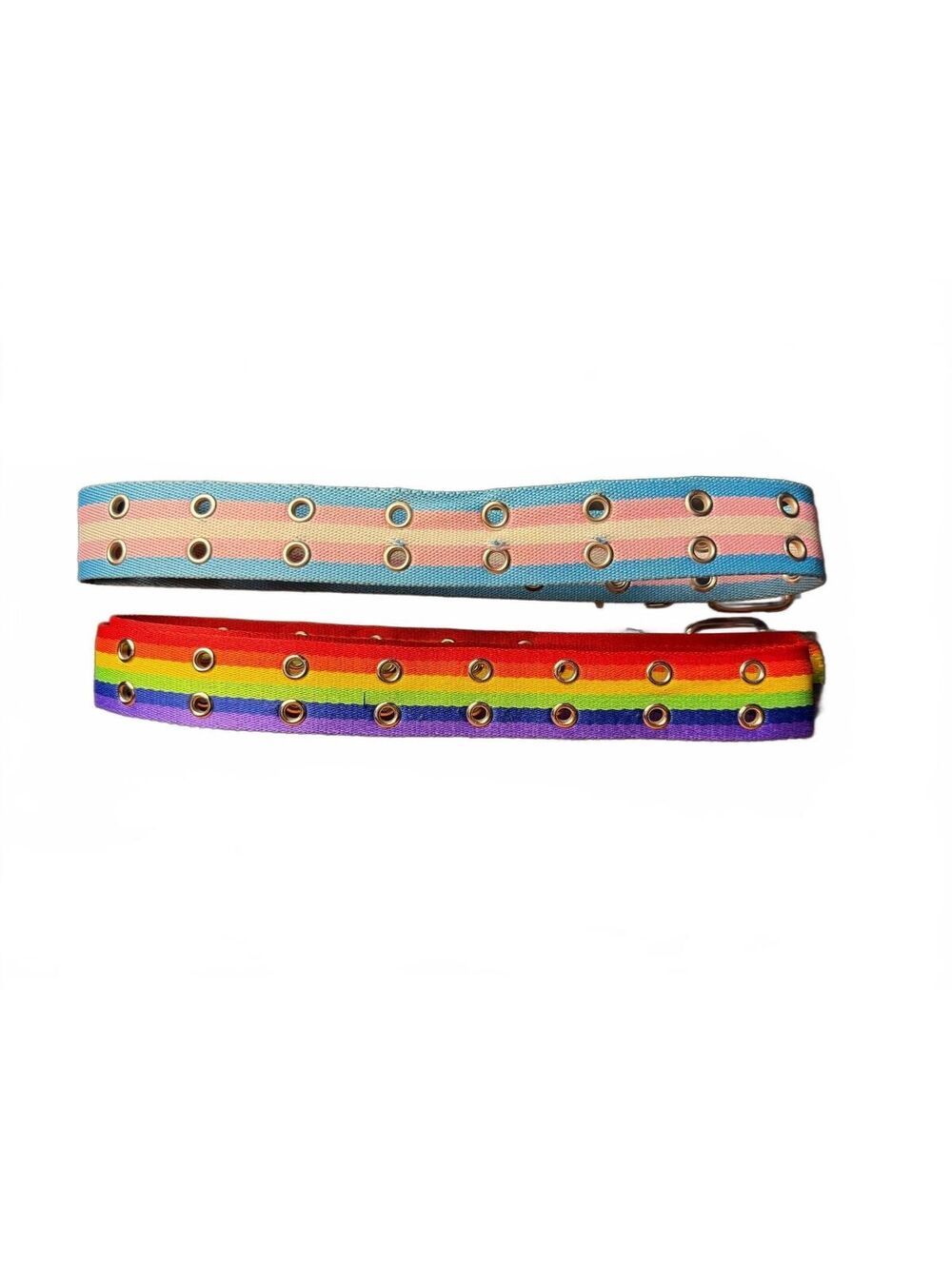 Hot Topic Two Rainbow n Transgender Pride Belts with Metal Eyelets XXL 2XL